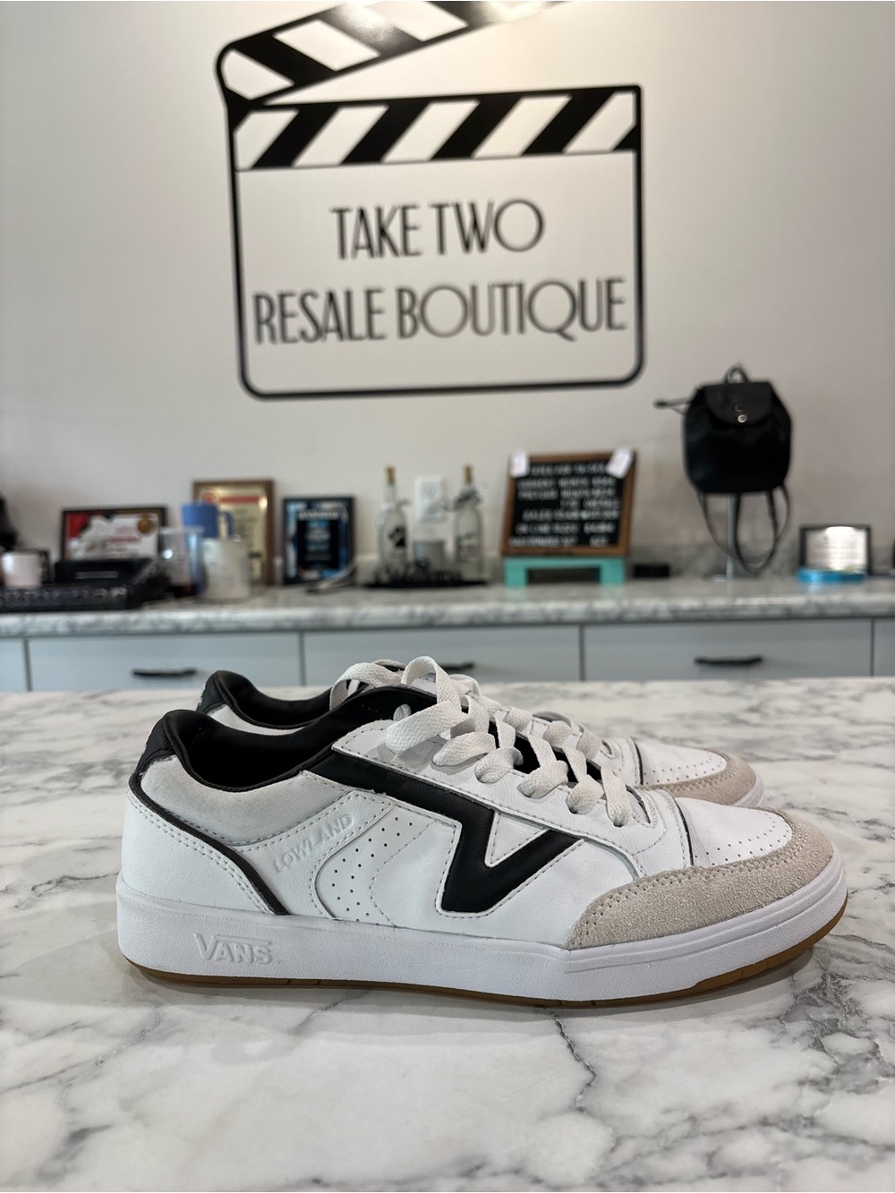 Vans Lowland CC JMP R Court Low True White/Black Sneakers women 9.5 men 8.0